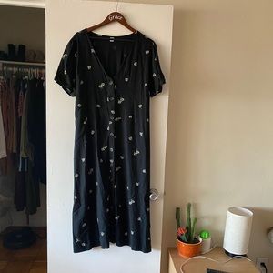 Old Navy midi length floral button up dress